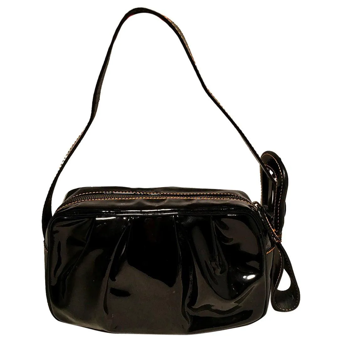 FENDI Borsa Mini B Black Patent Leather Handbag