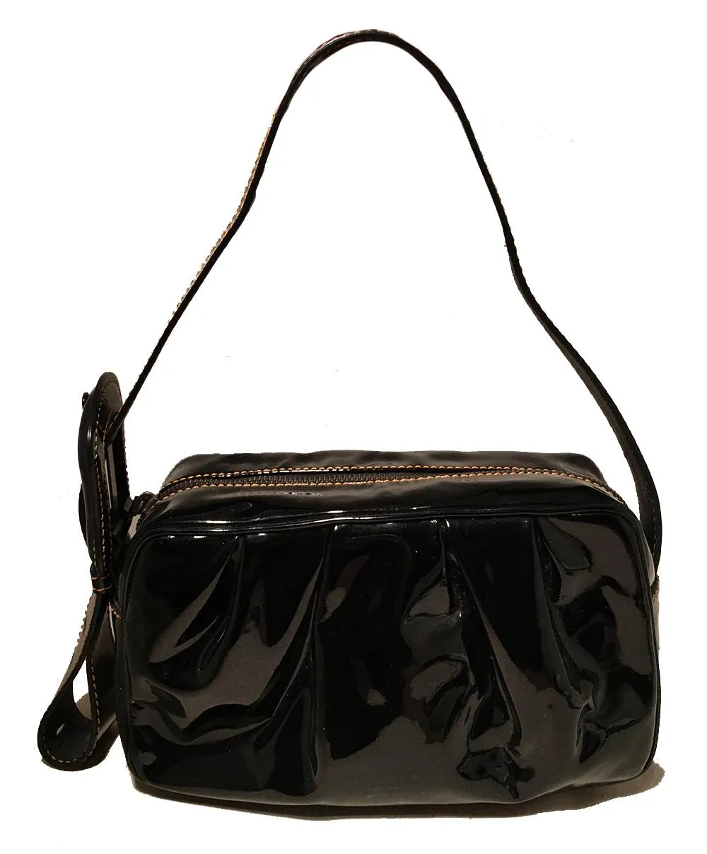 FENDI Borsa Mini B Black Patent Leather Handbag
