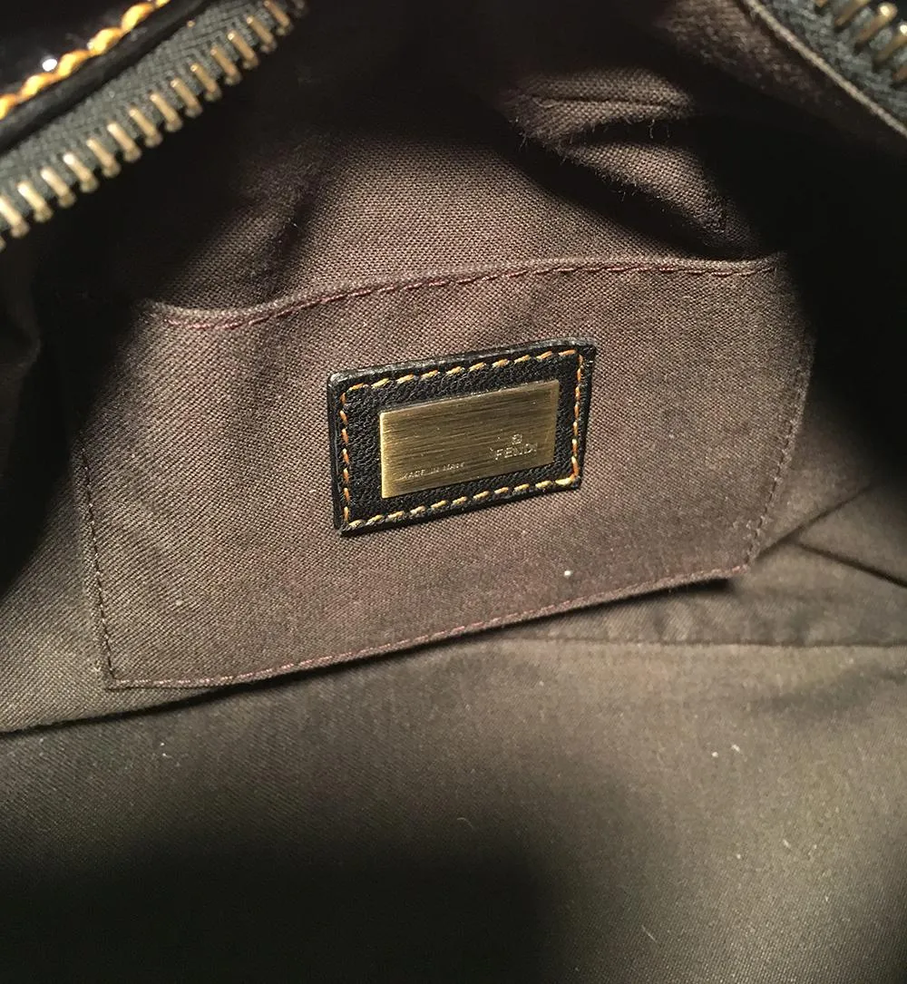 FENDI Borsa Mini B Black Patent Leather Handbag