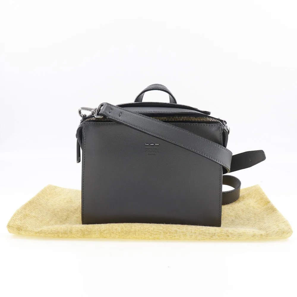 FENDI Handbag 7M0238O7B leather gray 2WAYShoulder mini messenger Women Used