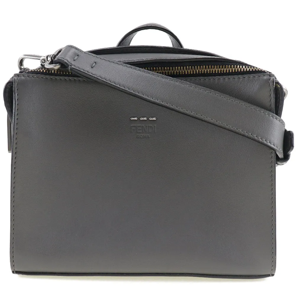 FENDI Handbag 7M0238O7B leather gray 2WAYShoulder mini messenger Women Used
