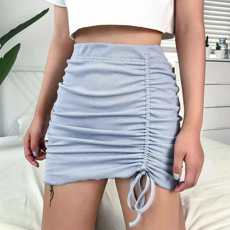 Glow Chic's Threaded Drawstring Pleated Skirt