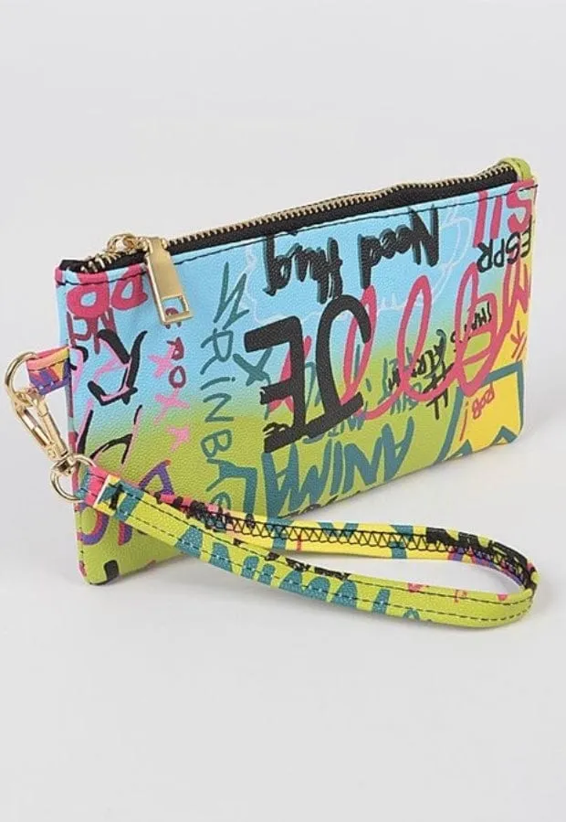 Graffiti Mini/Wristlet Bag - Multi