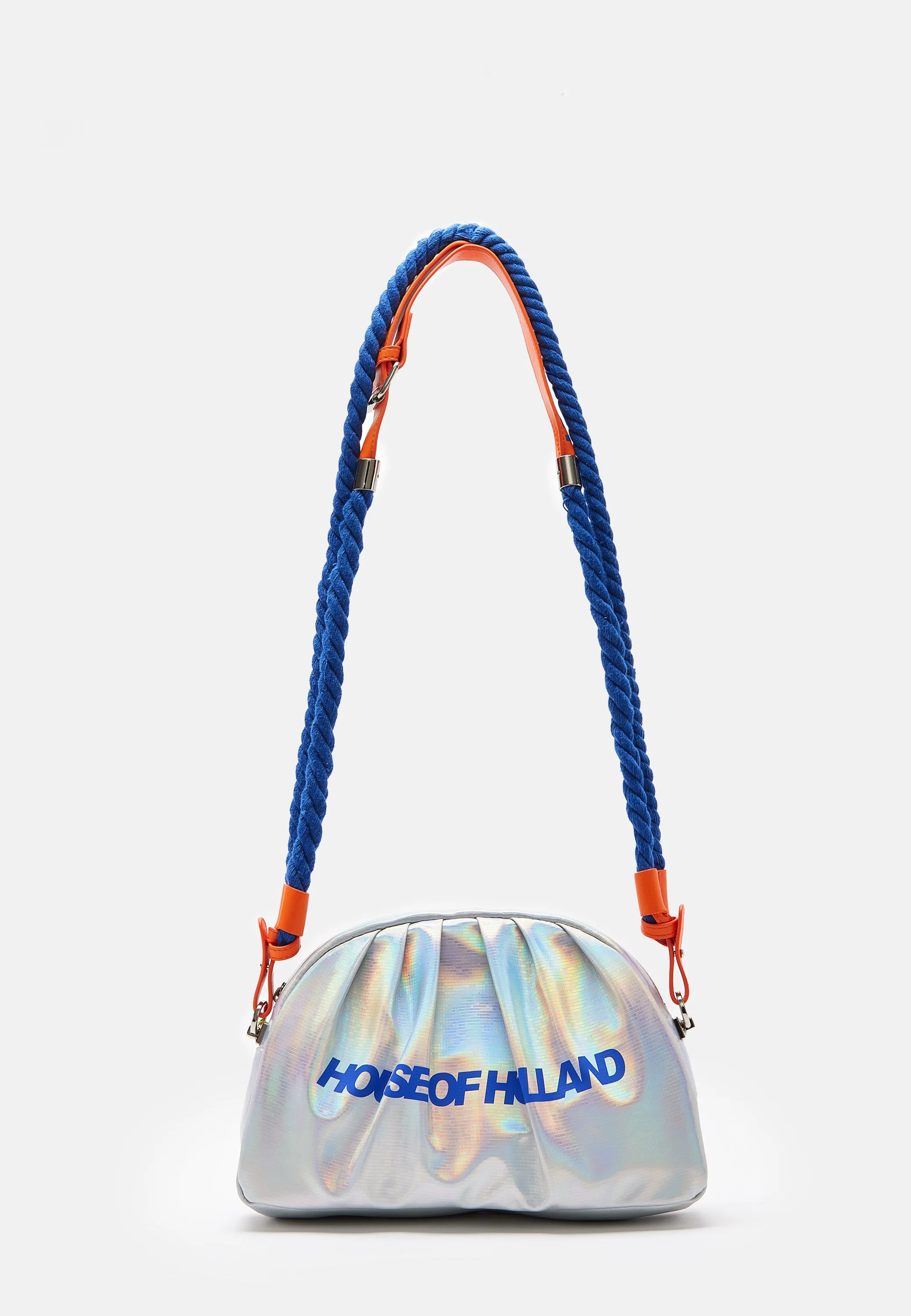 House of Holland Holographic Shoulder With Bag Blue Rope Strap