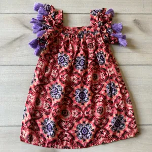 Jak & Peppar Wee One Purple Fringe Sleeve Dress