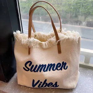 Johanna Handbag - Hochwertige Große Canvas Sommertasche