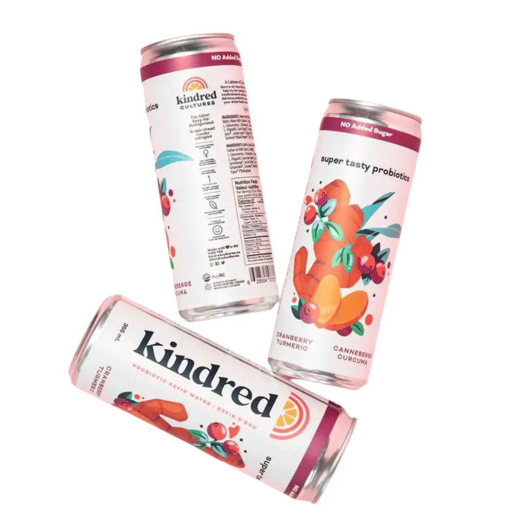 Kindred Water Kefir - Cranberry Turmeric (355ml)