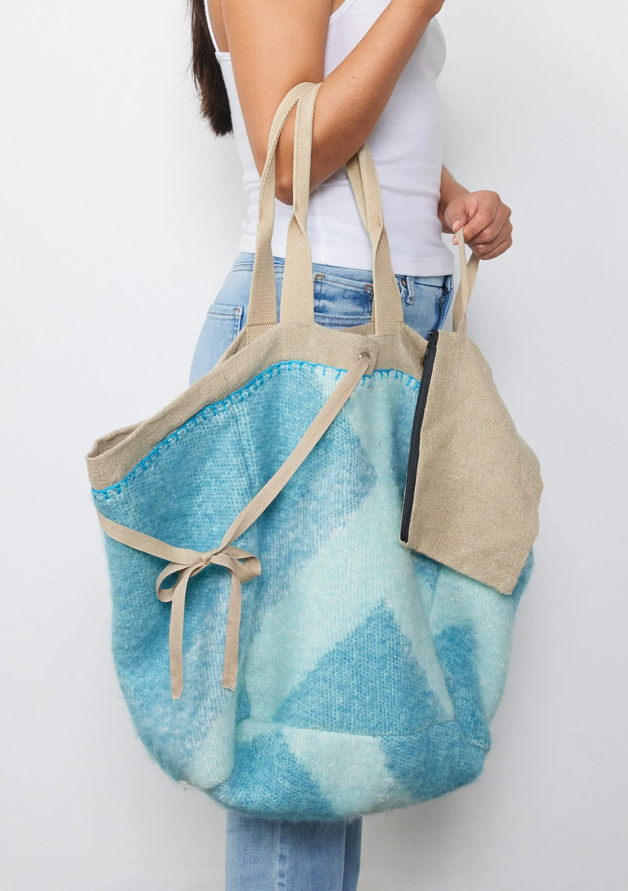 Large Reversible Fuzzy Abstract Shopper Tote Bag