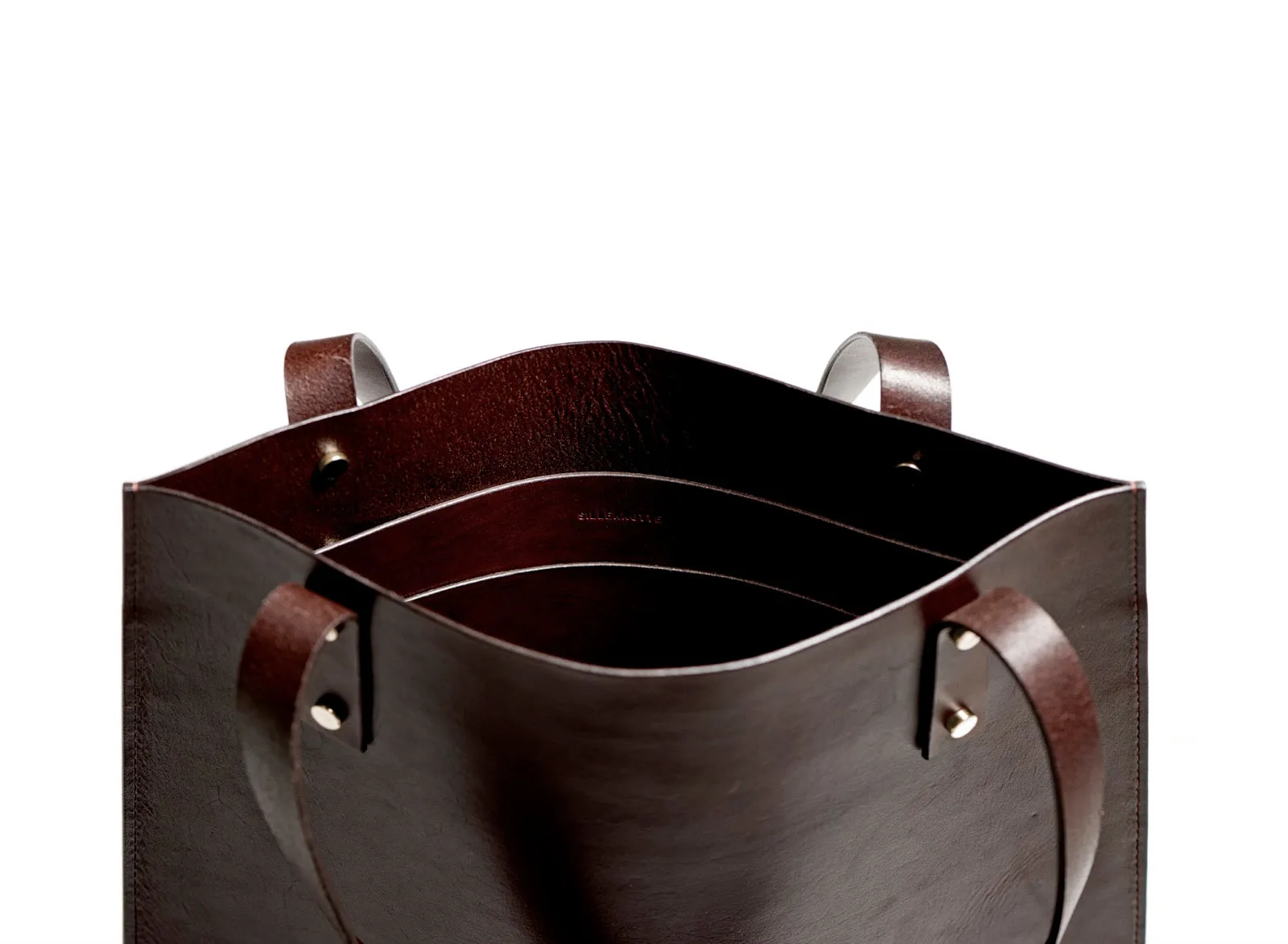 Leather tote: HEBERT kvadrat (dark brown)