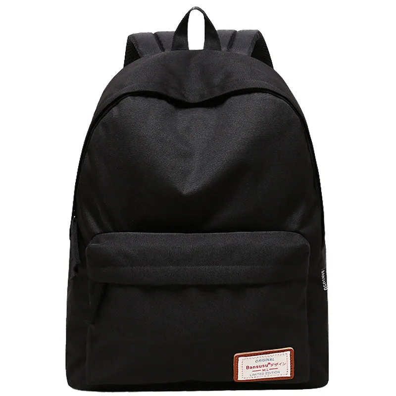 Lightweight Backpack for School Solid Color Travel Boobags
