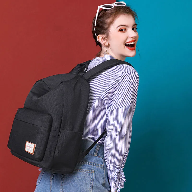 Lightweight Backpack for School Solid Color Travel Boobags
