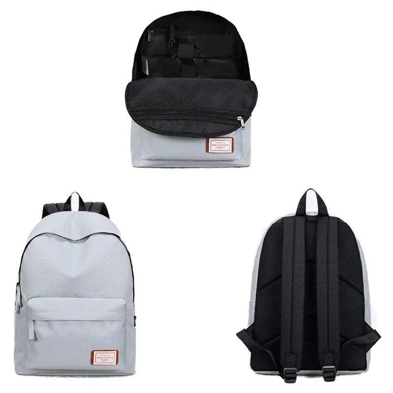 Lightweight Backpack for School Solid Color Travel Boobags