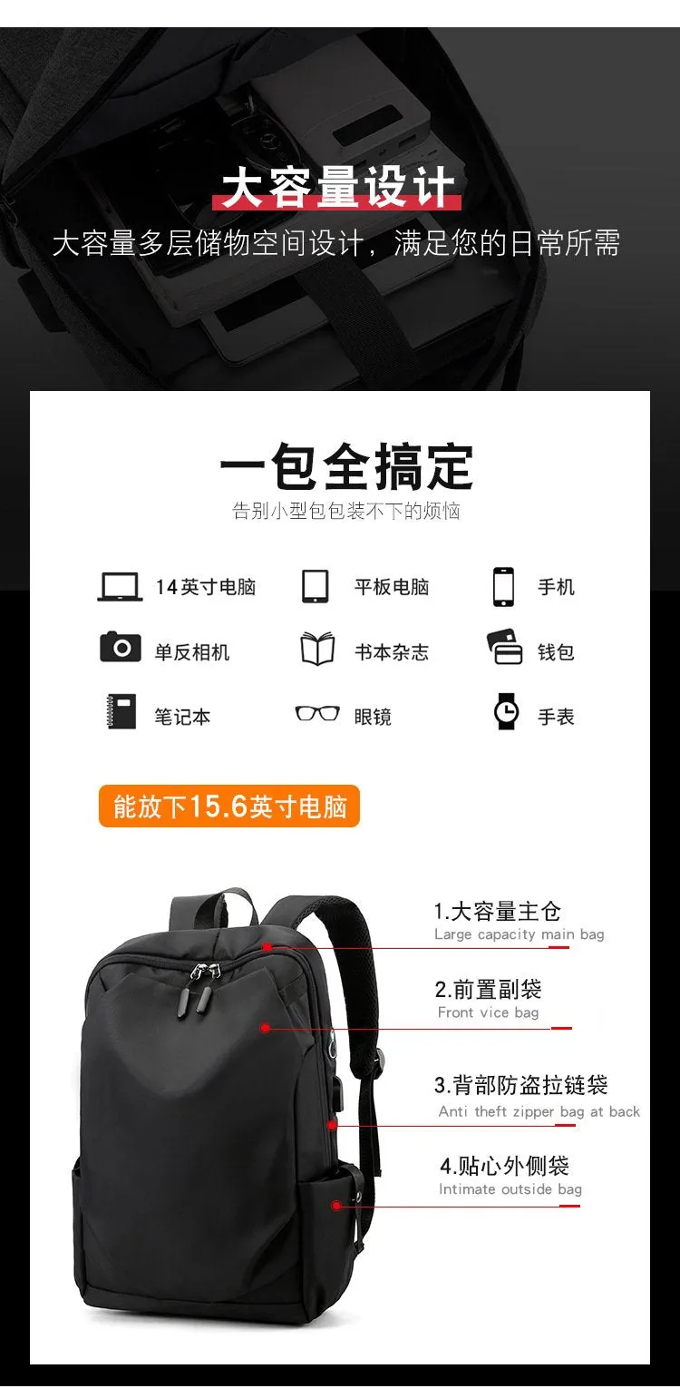 Men's Polyamides and Nylon Backpack for Travel or Business