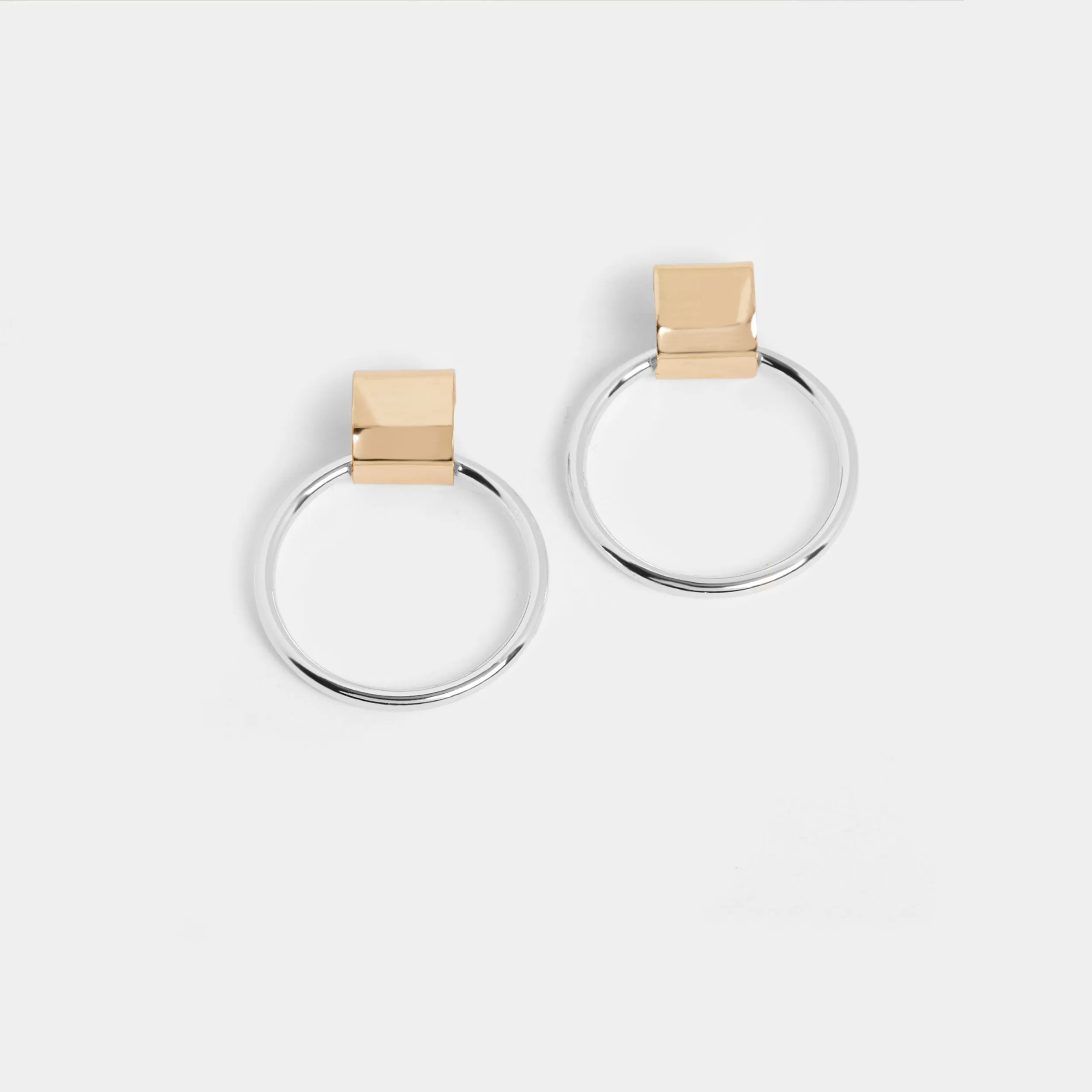 Mixed Metal Sleek Hoop