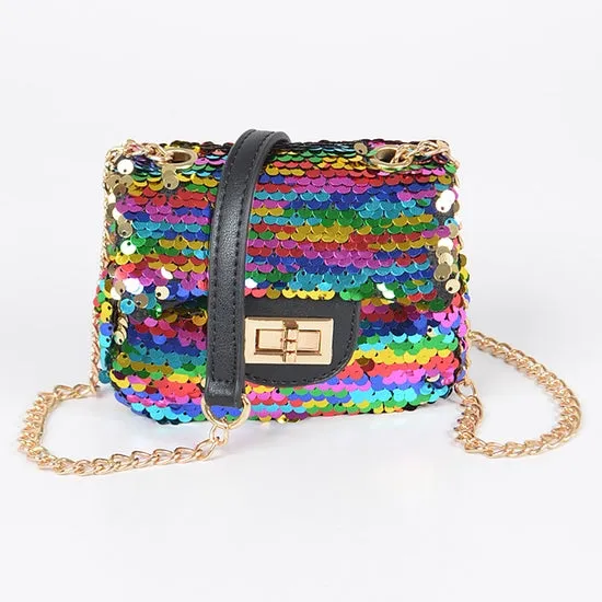 Multi-Color Sequins Mini Crossbody