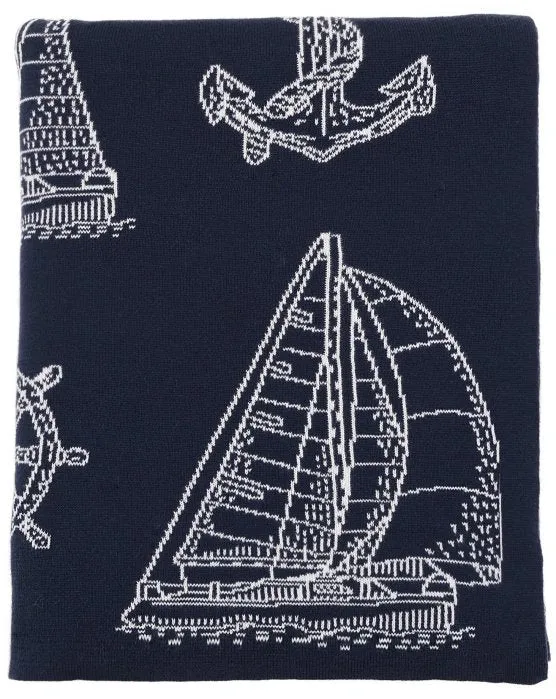 Nautical Classics Medium Weight Cotton Throws/Anchors Icons