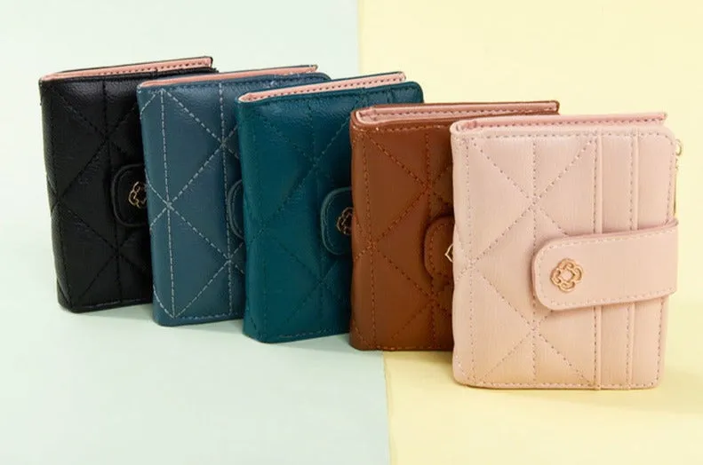 New Fashion Bag Button Wallet Women's Diamond Embroidery Thread Wallet