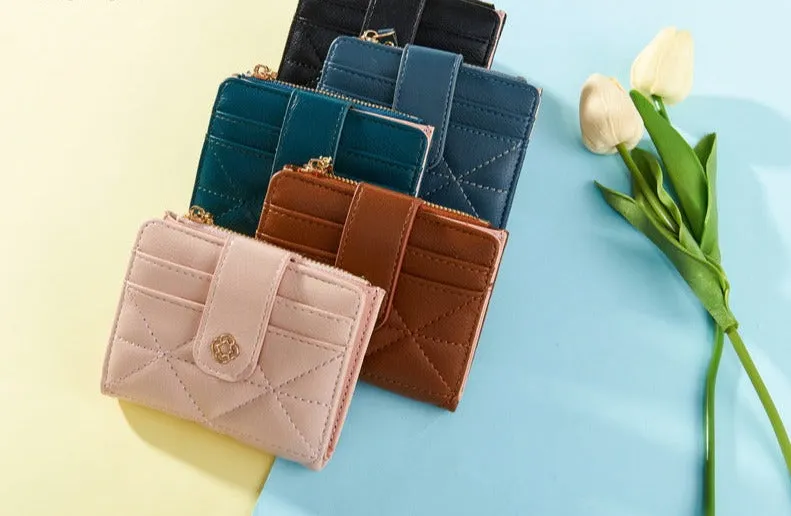 New Fashion Bag Button Wallet Women's Diamond Embroidery Thread Wallet
