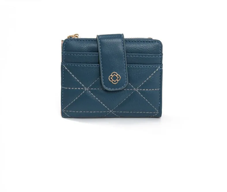New Fashion Bag Button Wallet Women's Diamond Embroidery Thread Wallet