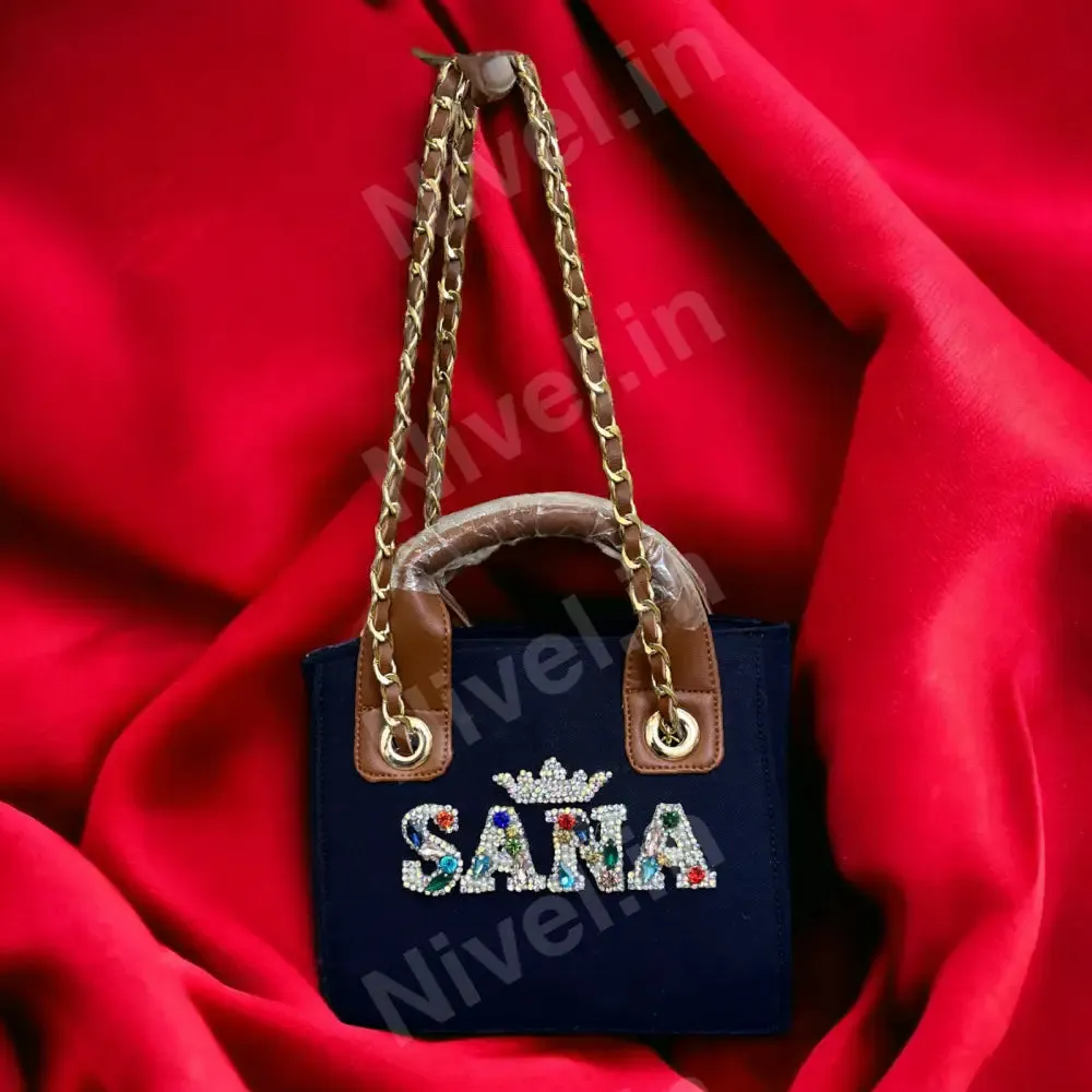 Nivel Navy Blue Mini Tote Customized Scarlet Tote Bag For Women