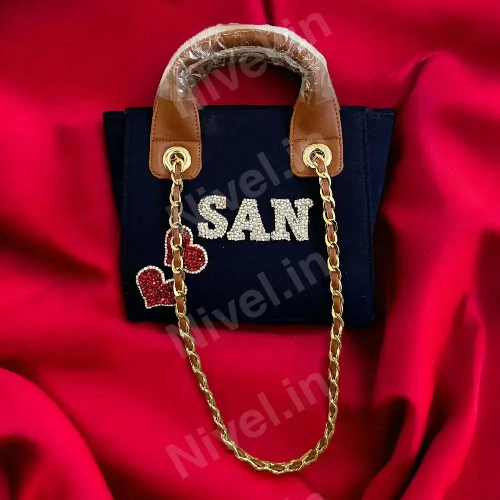 Nivel Navy Blue Mini Tote Customized Scarlet Tote Bag For Women