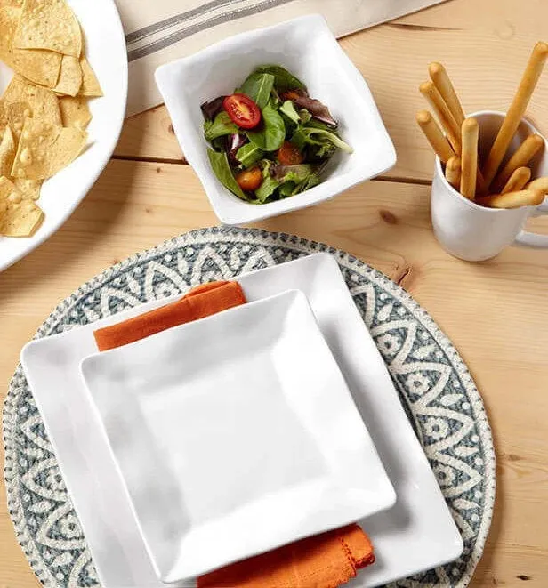 Ocean Swells Square Melamine Dinnerware