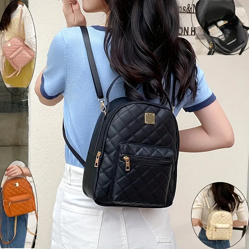 realaiot  Mini Small Simple Bag, Multi-Function Casual Ladies Backpack (9.84*8.26*2.95) Inch