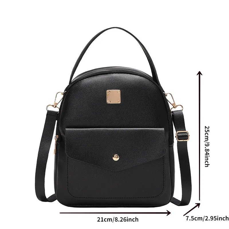 realaiot  Mini Small Simple Bag, Multi-Function Casual Ladies Backpack (9.84*8.26*2.95) Inch