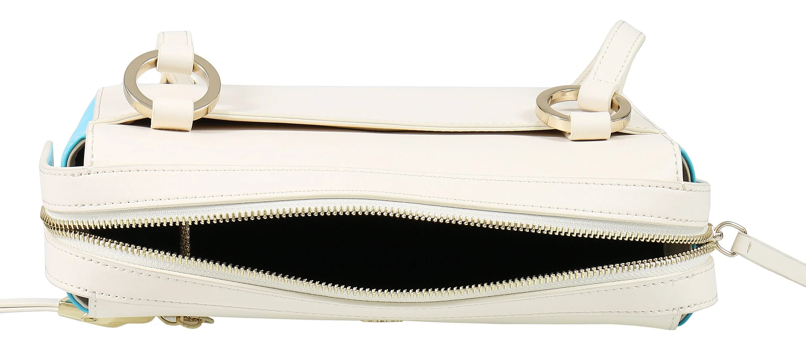 Roberto Cavalli Class GWLPD5 T37 Brigitte 0 Ivory/Blue Medium Shoulder Bag