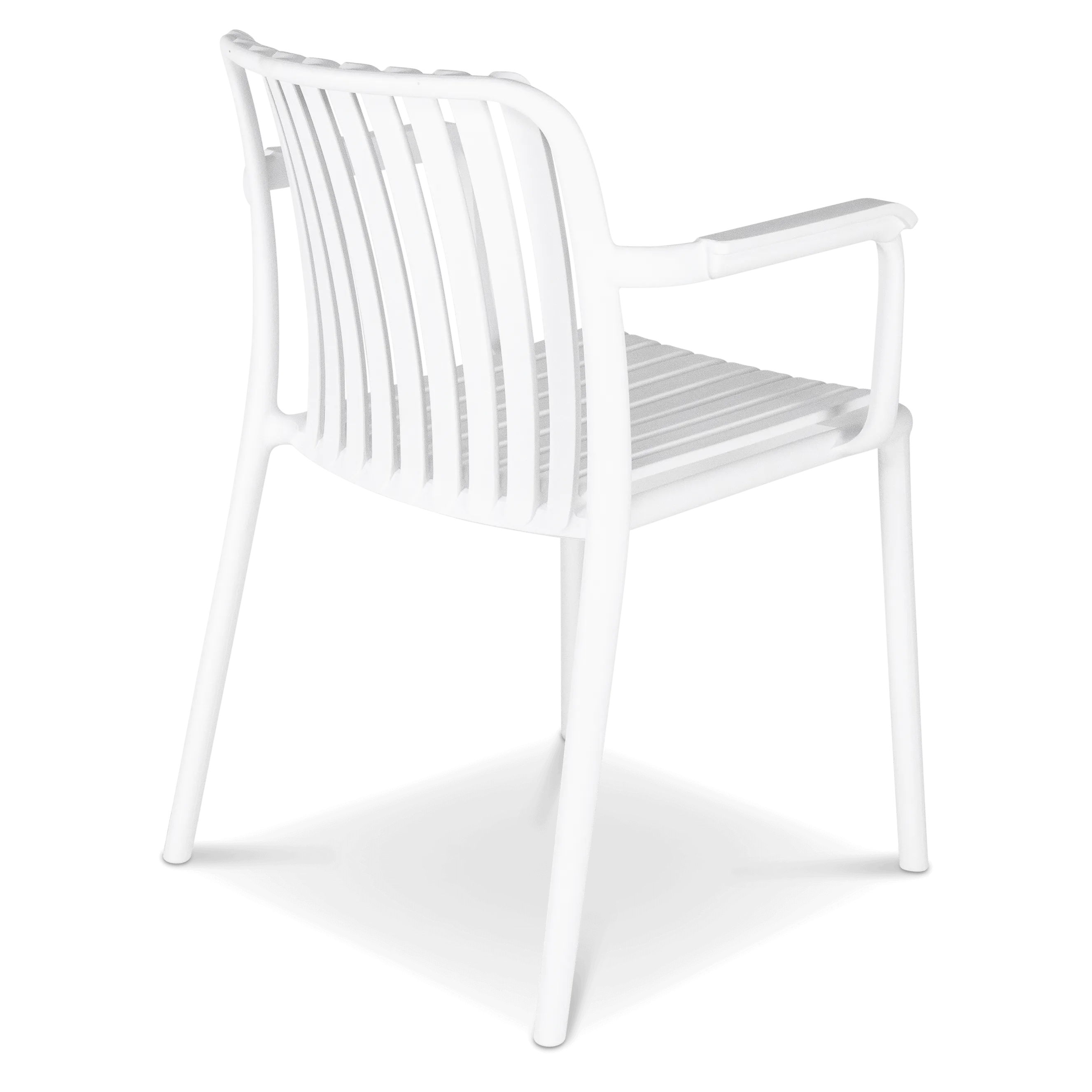Salerno UV Polypropylene Premium Dining Chair with Arm in Arctic White