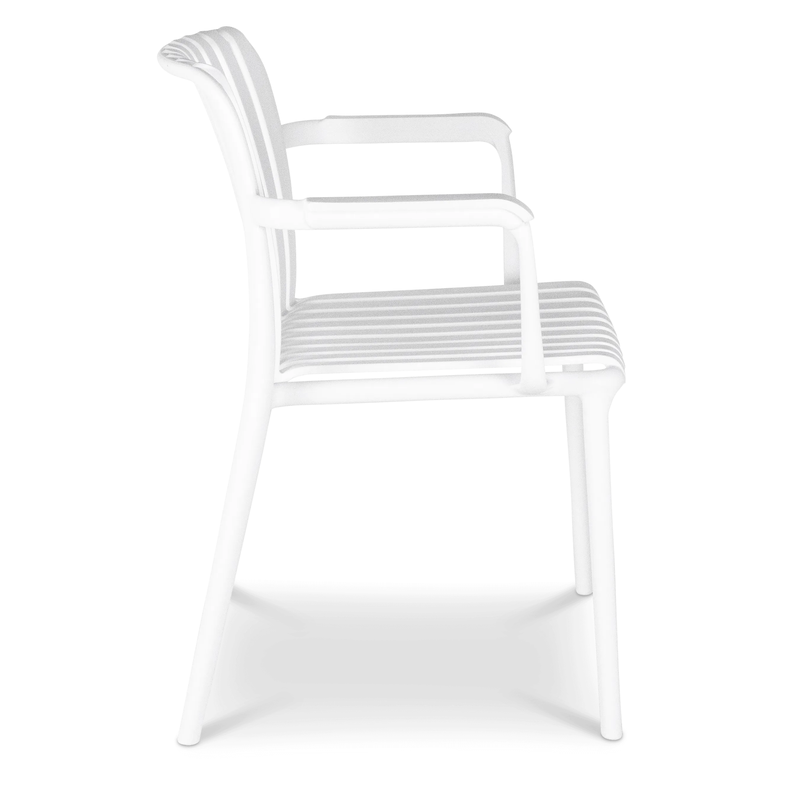 Salerno UV Polypropylene Premium Dining Chair with Arm in Arctic White