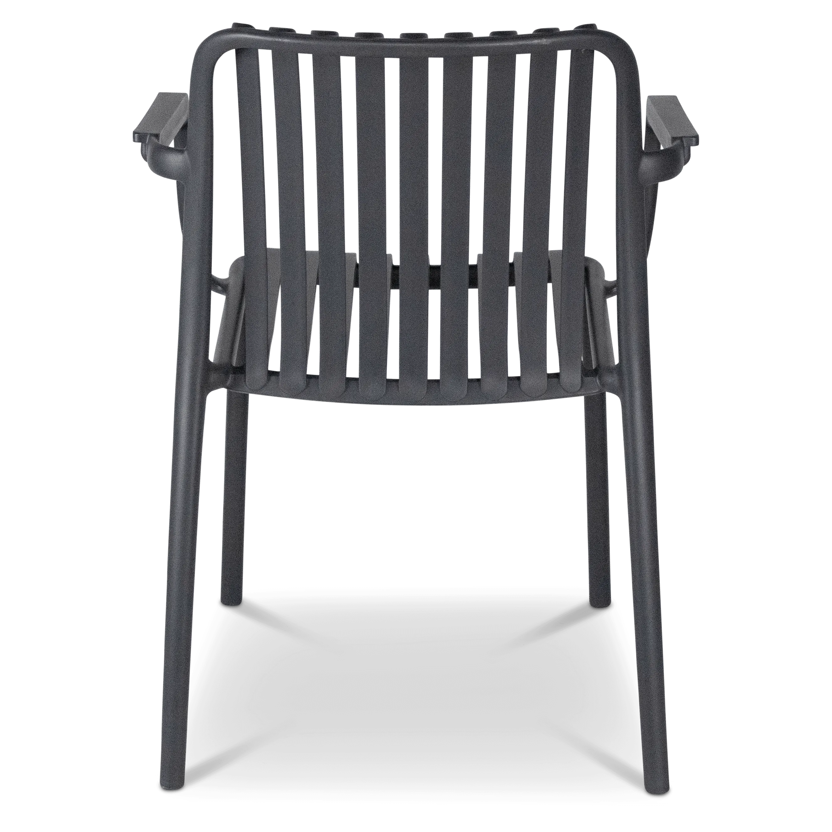 Salerno UV Polypropylene Premium Dining Chair with Arm in Gunmetal