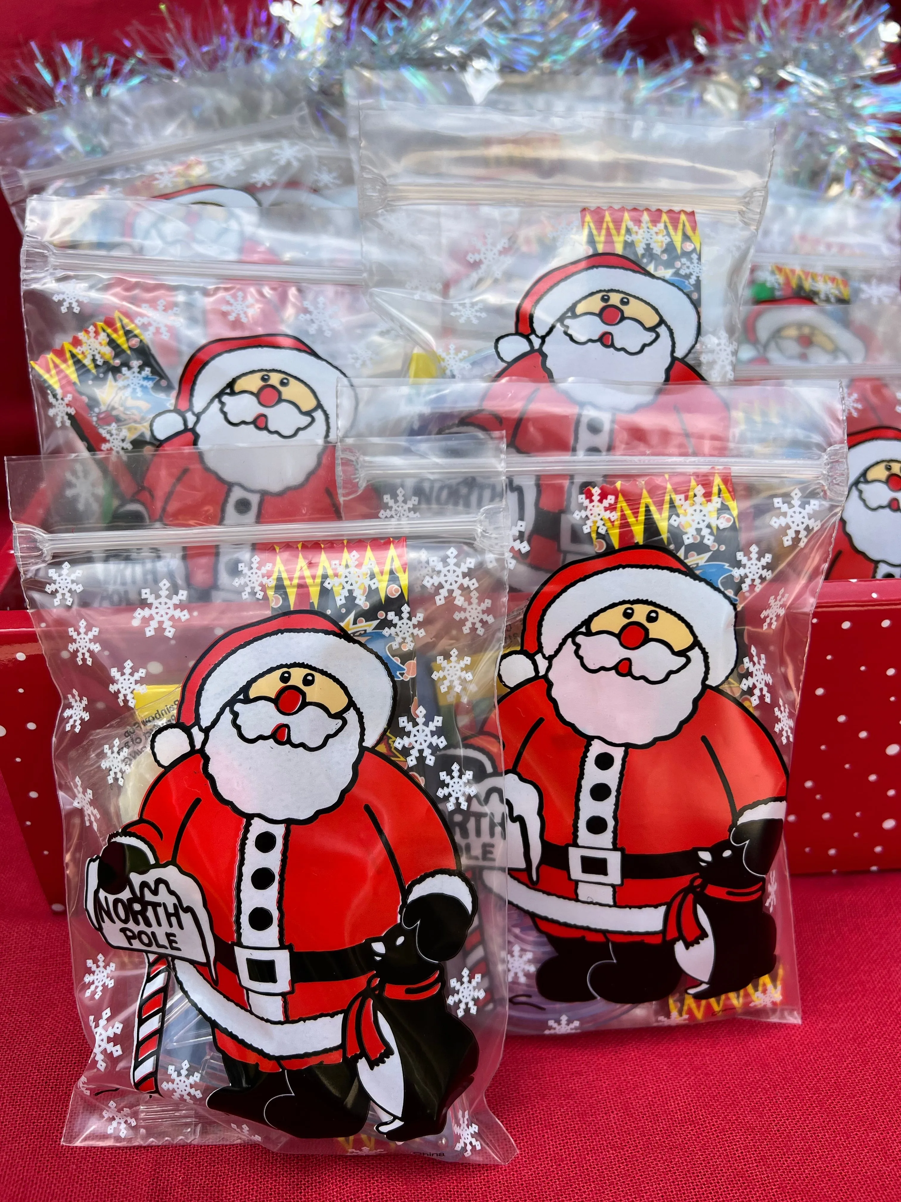 Santa's Christmas Clip Lock Treat Lolly Bag