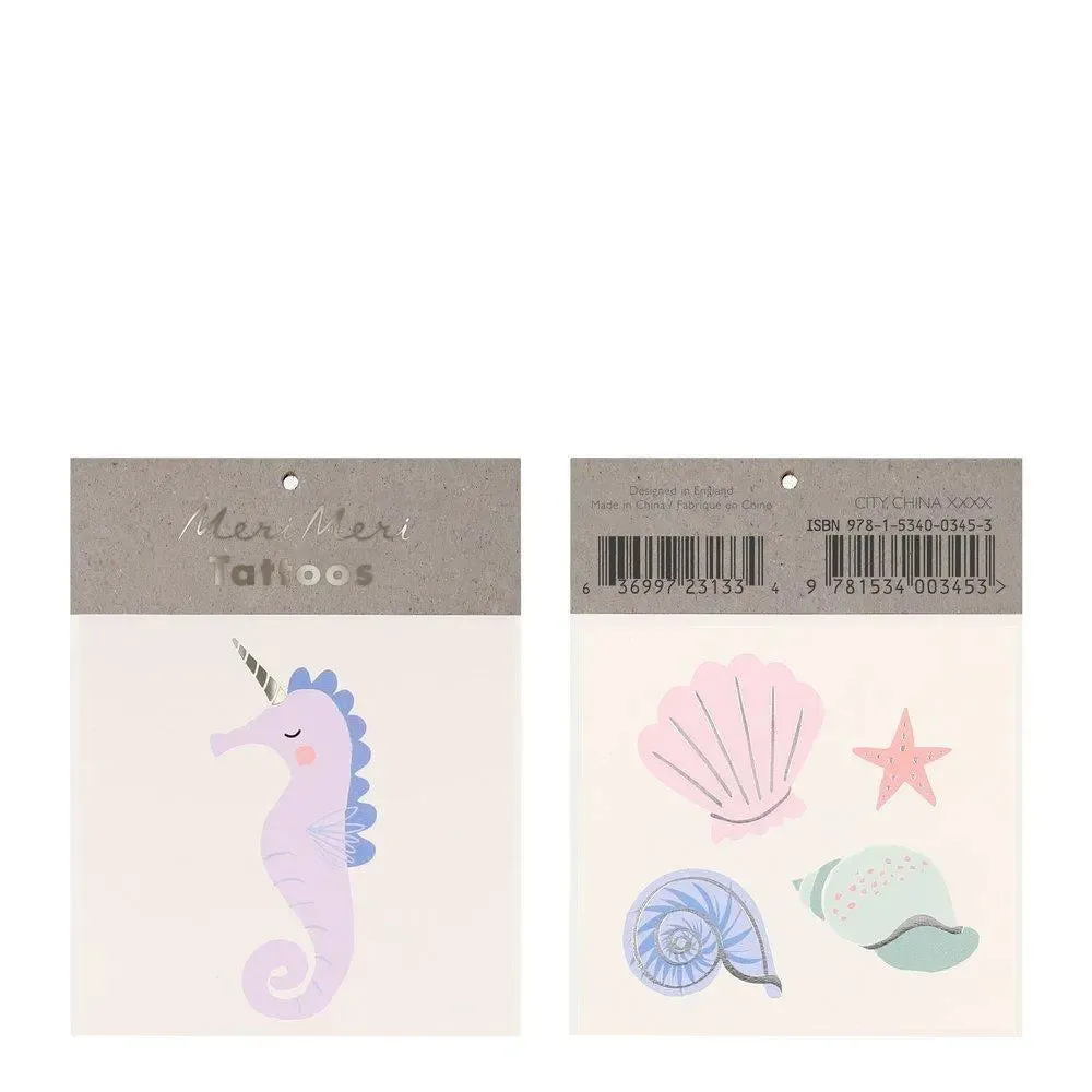 Seahorse & Shell Small Tattoos