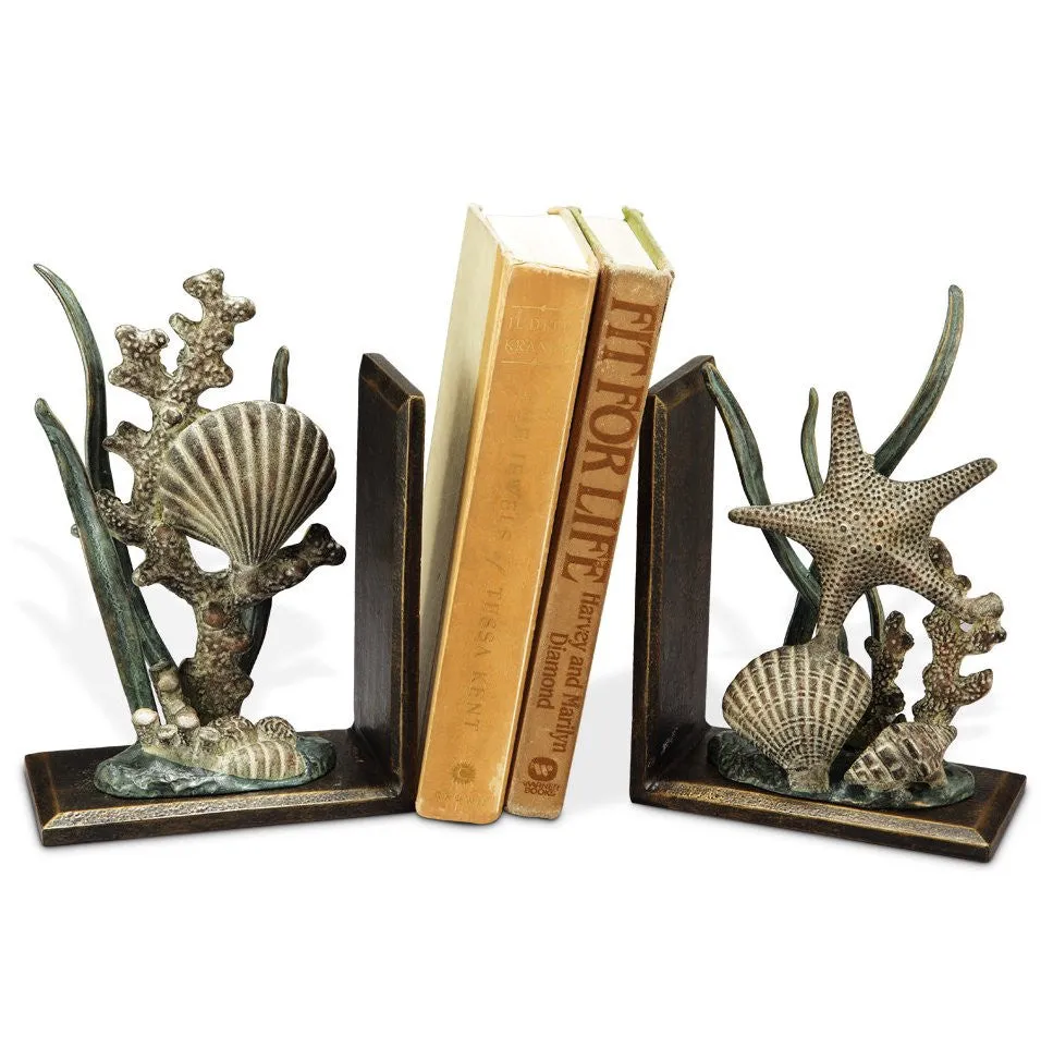 Shell Reef Metal Bookend Set