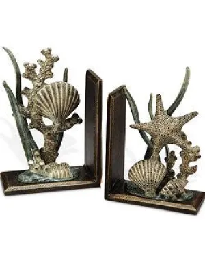 Shell Reef Metal Bookend Set