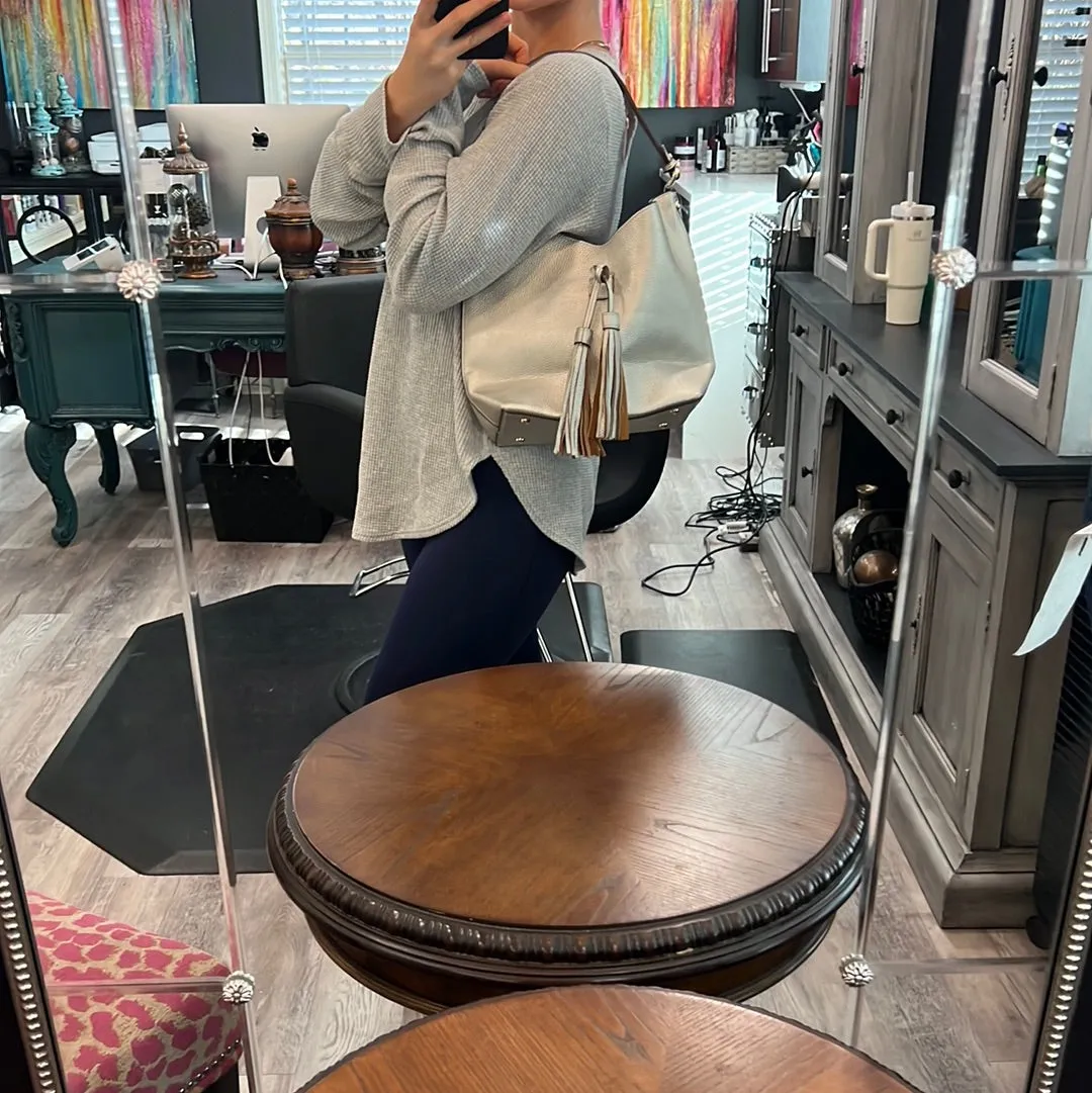 Silver Pebble Vegan Leather Bag Set