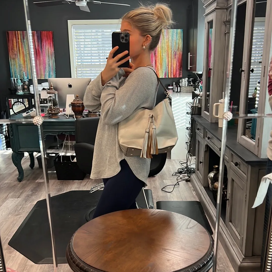 Silver Pebble Vegan Leather Bag Set