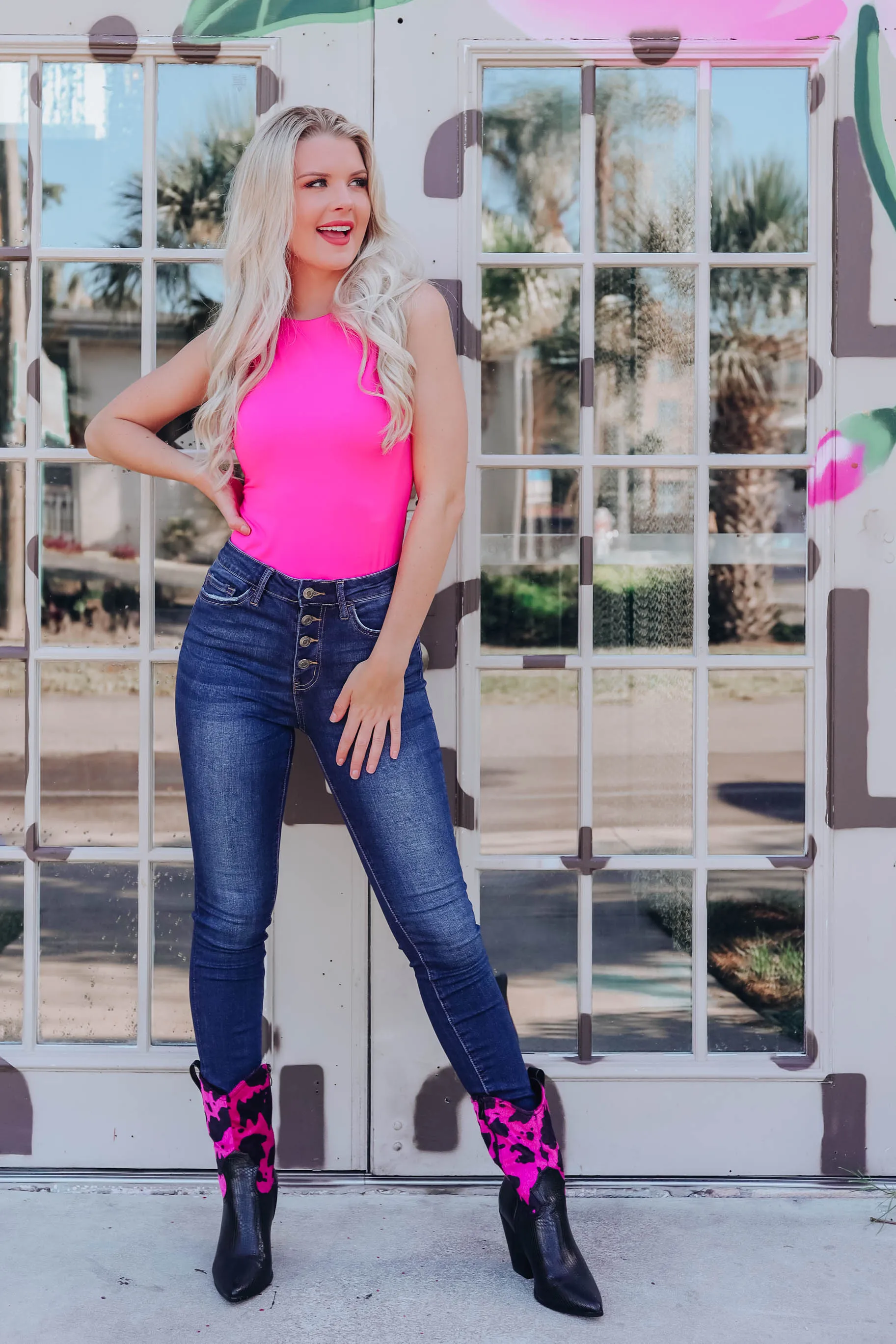 Sleek N Sassy Bodysuit - Pink