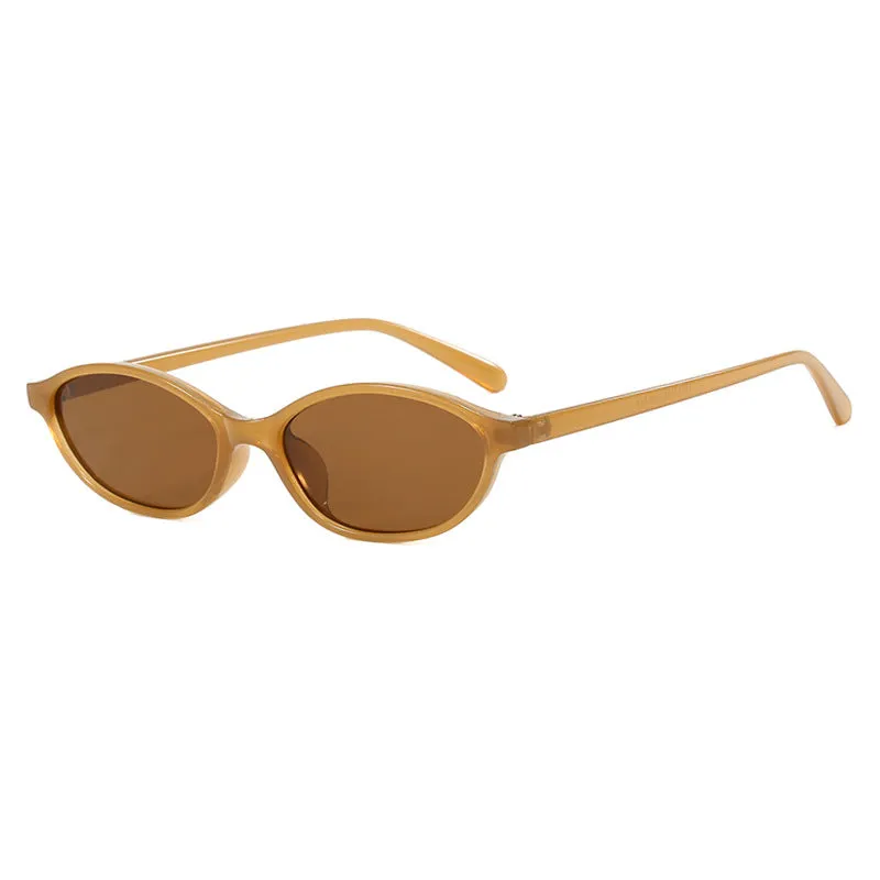 Sleek Oval Cat-Eye Sunglasses
