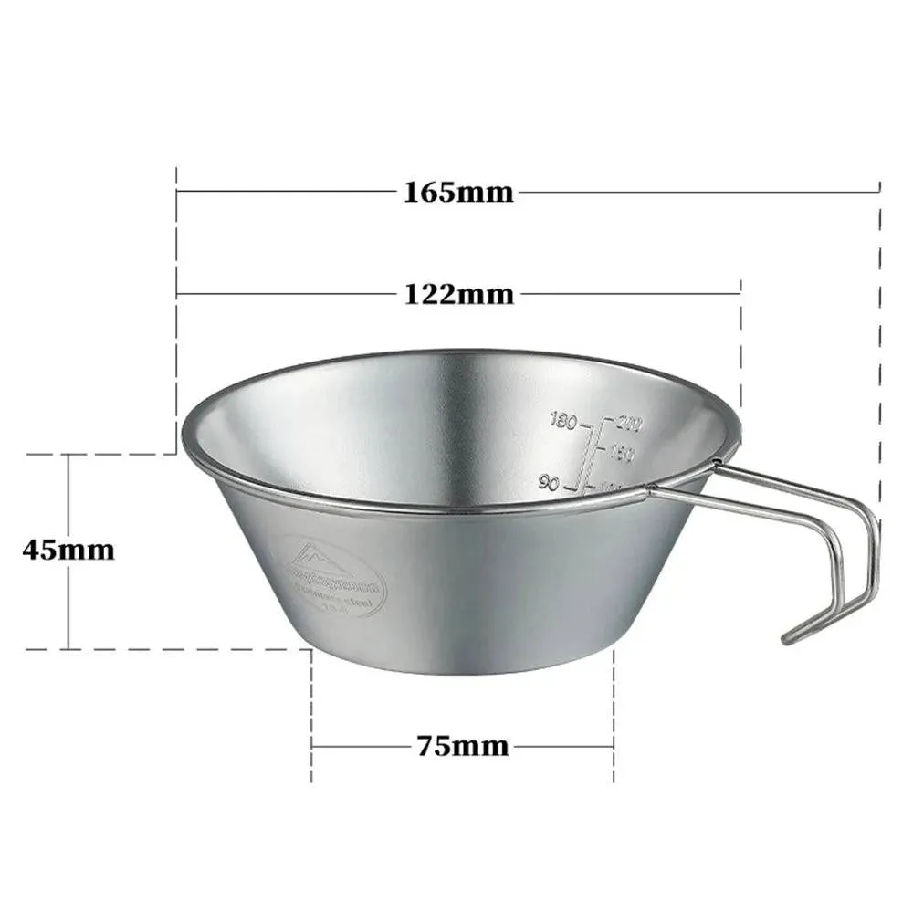 Stainless Steel Camping Sierra Cup Lightweight Compact Camping Pot Hiking Coffee Mug Bowl Cup for Outdoor Hiking Picnic 2021 New
