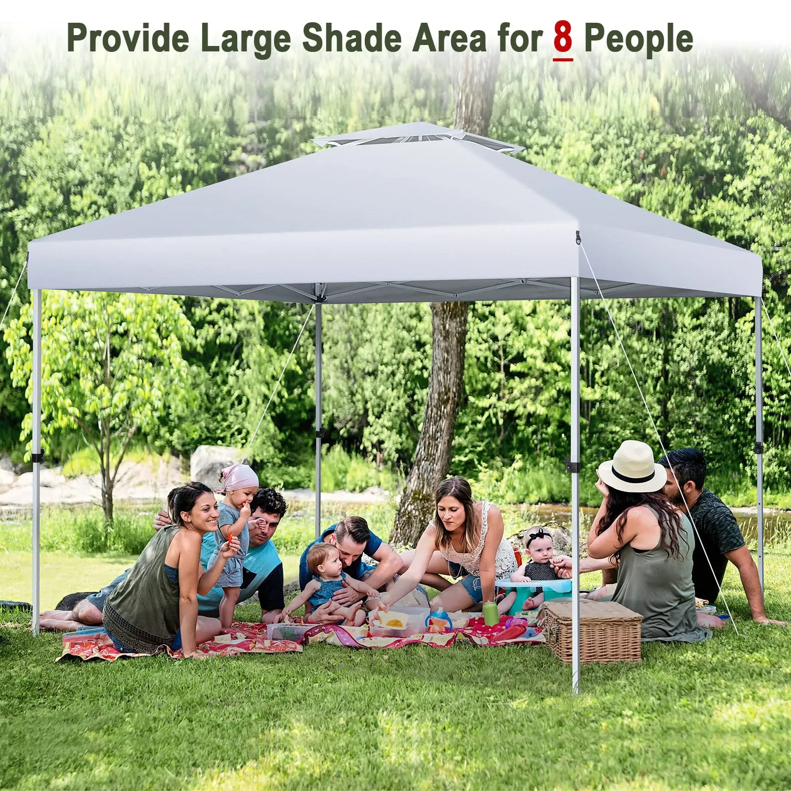 Tangkula 10x10 Ft Pop Up Canopy, Easy Set-up Outdoor Canopy with Center Lock