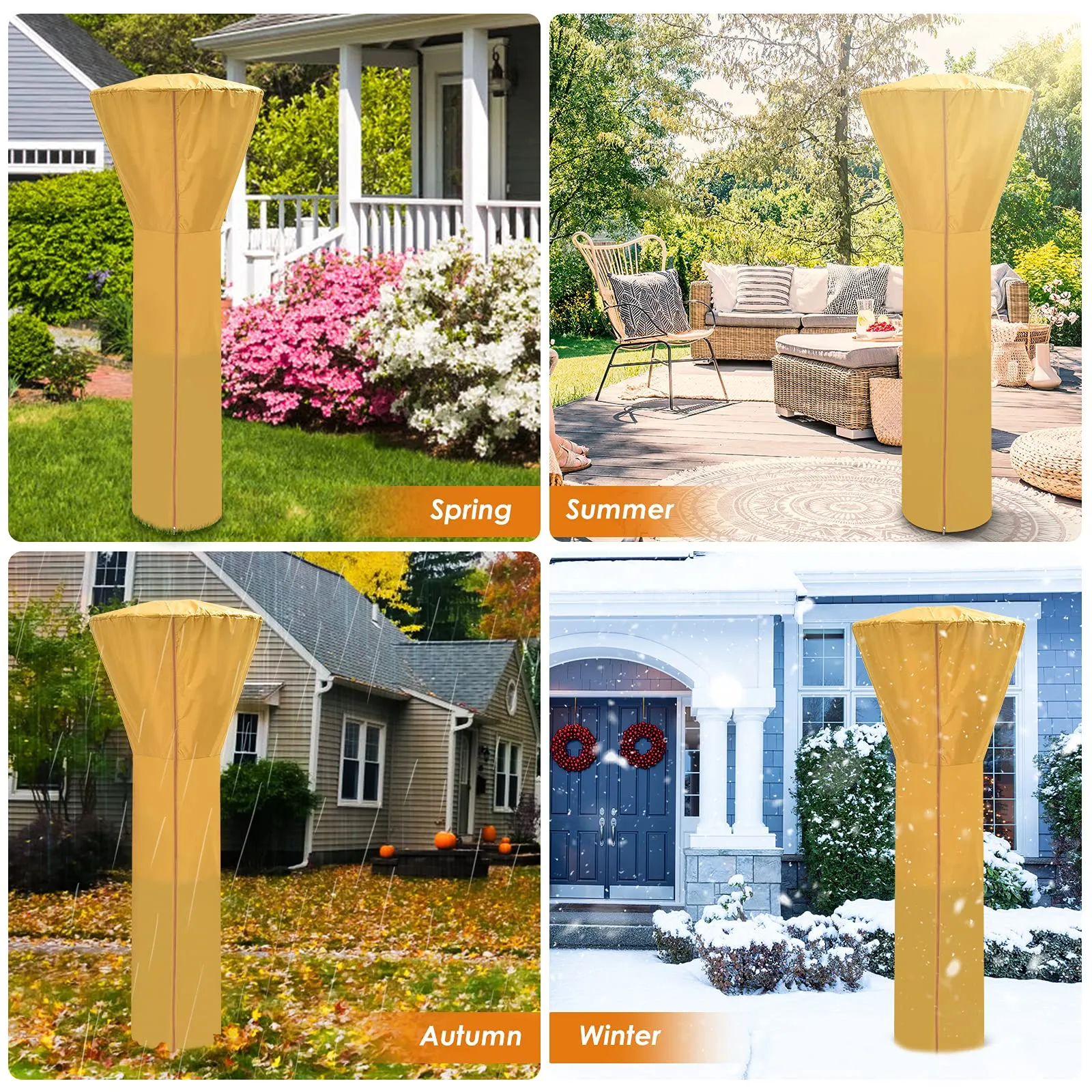 Tangkula Patio Heater Cover, Outdoor Patio Heater Cover with Zipper and Storage Bag