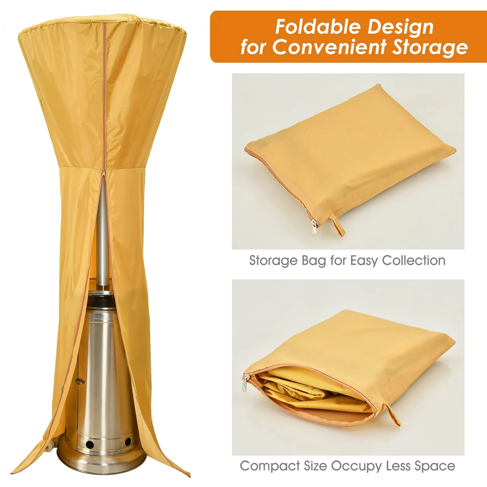 Tangkula Patio Heater Cover, Outdoor Patio Heater Cover with Zipper and Storage Bag
