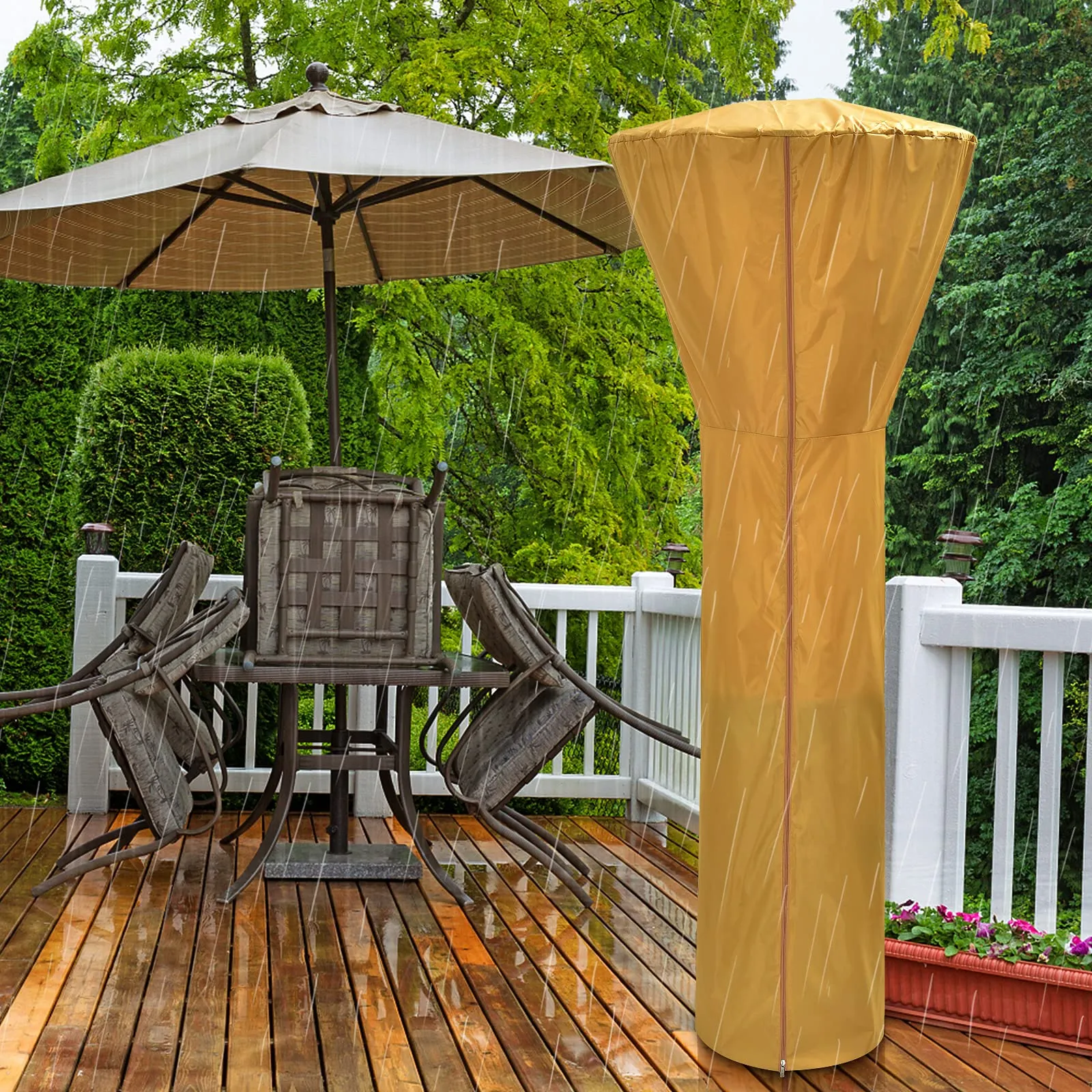 Tangkula Patio Heater Cover, Outdoor Patio Heater Cover with Zipper and Storage Bag