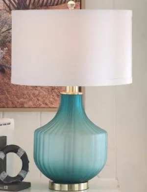 Turquoise Frost Glass Table Lamp