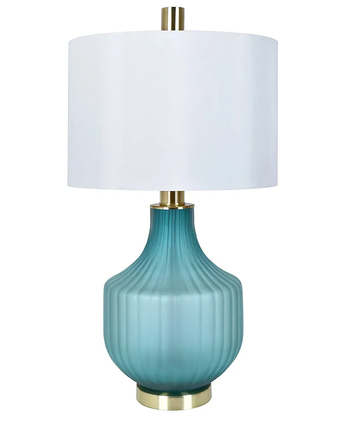 Turquoise Frost Glass Table Lamp