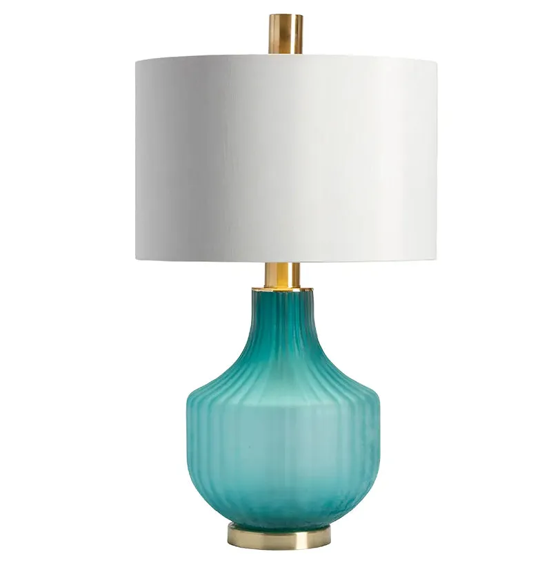 Turquoise Frost Glass Table Lamp