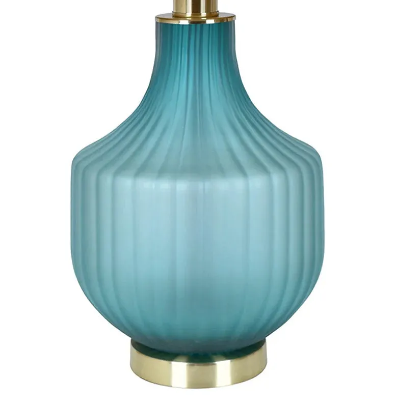 Turquoise Frost Glass Table Lamp