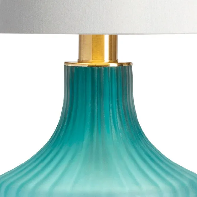 Turquoise Frost Glass Table Lamp